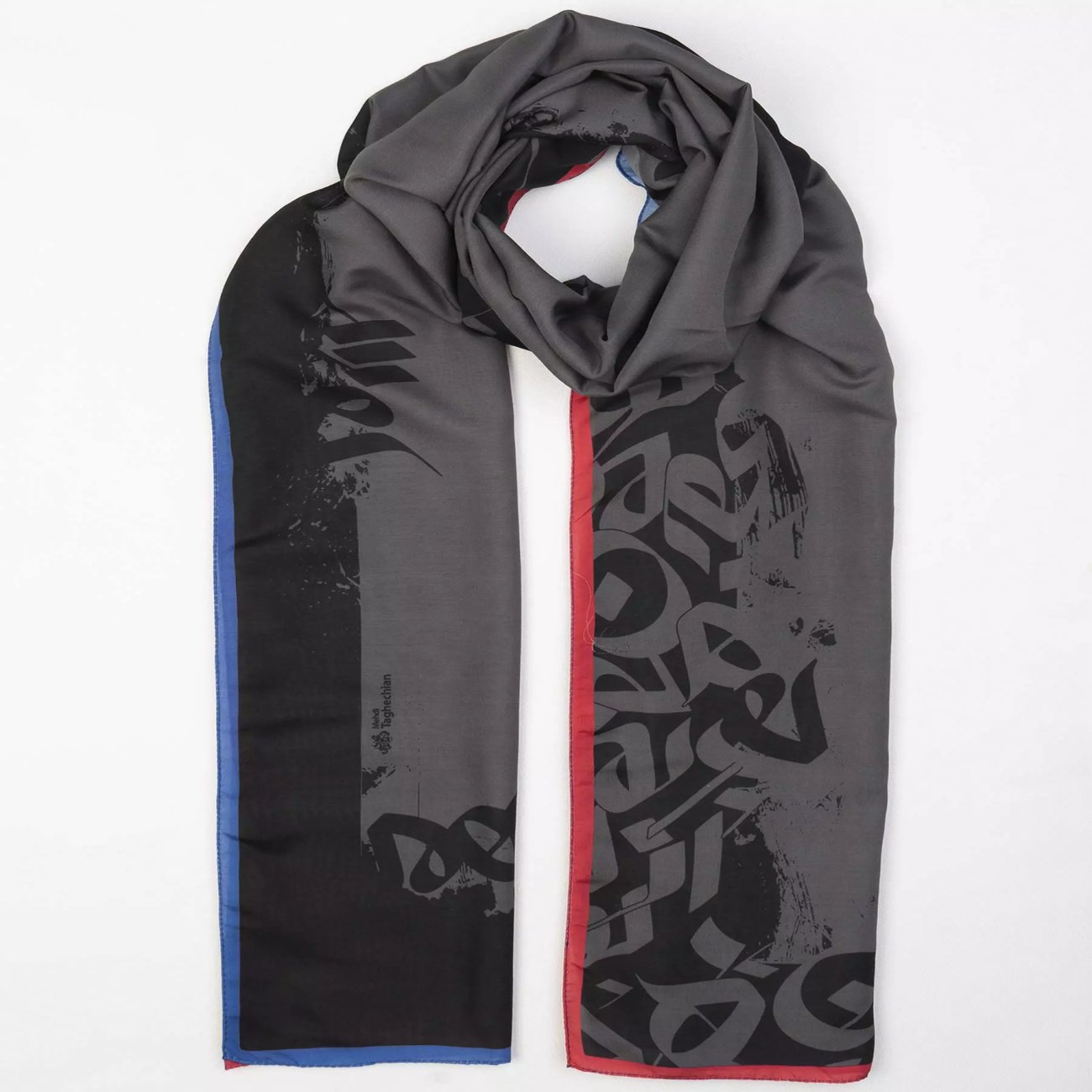 Châle Persan avec Motif Calligraphie pour Femme