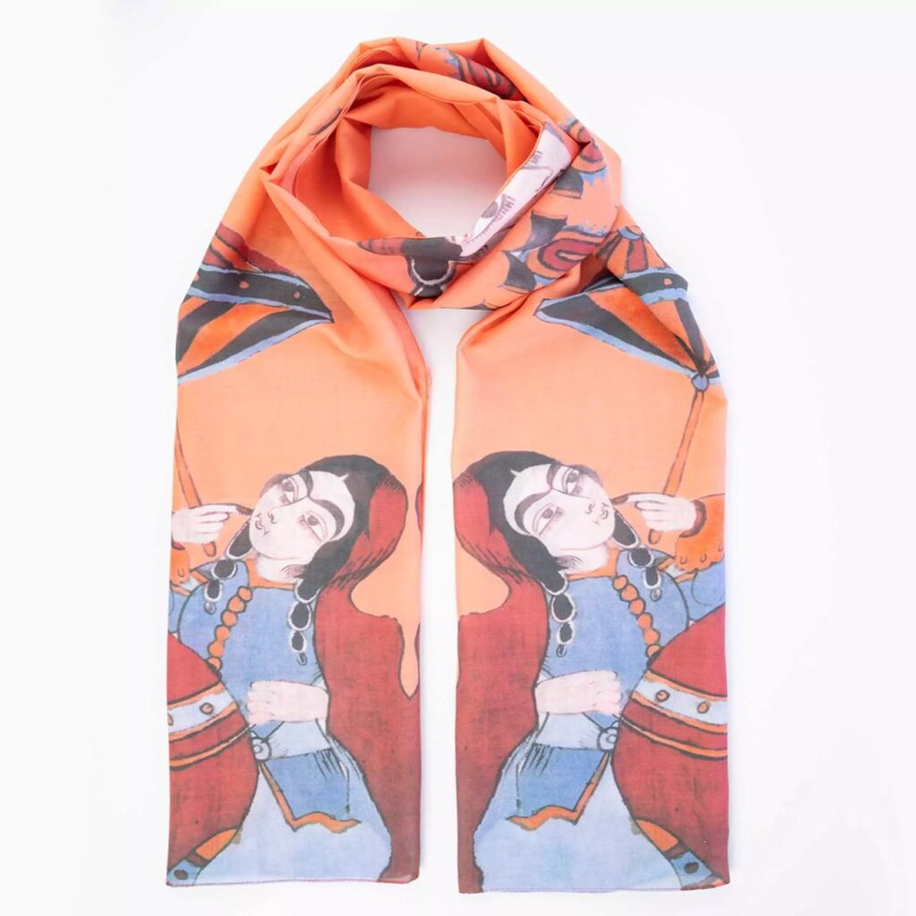 Châle Persan avec Motif Fille Gajar pour Femme