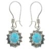 Boucles d'oreilles en argent persan avec Pierre de Turquoise Neyshabur