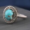 Ensemble de bijoux en argent persan avec pierre précieuse turquoise naturelle
