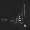 Ensemble de bijoux en argent persan avec pierre précieuse turquoise naturelle