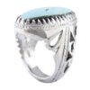 Bague en Argent Persan Faite Main pour Homme avec Turquoise de Neyshabur