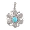 Pendentif en argent persan classique avec Turquoise Neyshabur