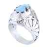 Bague en Argent Persan Faite Main III avec Turquoise de Neyshabur