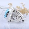 Bague en Argent Persan Faite Main III avec Turquoise de Neyshabur