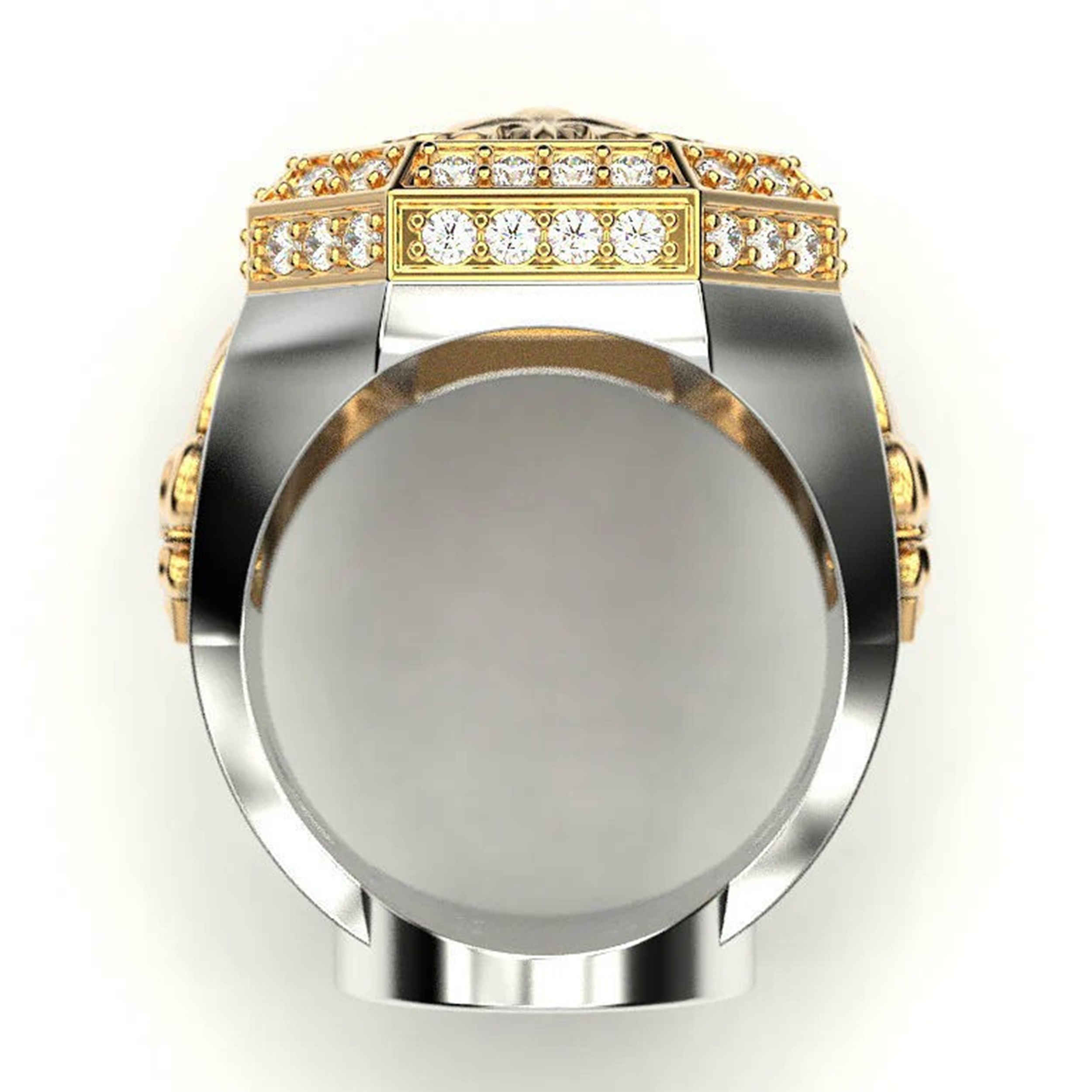 Bague Chevalière en Argent Sterling avec Visage de Lion Gravé pour Hommes