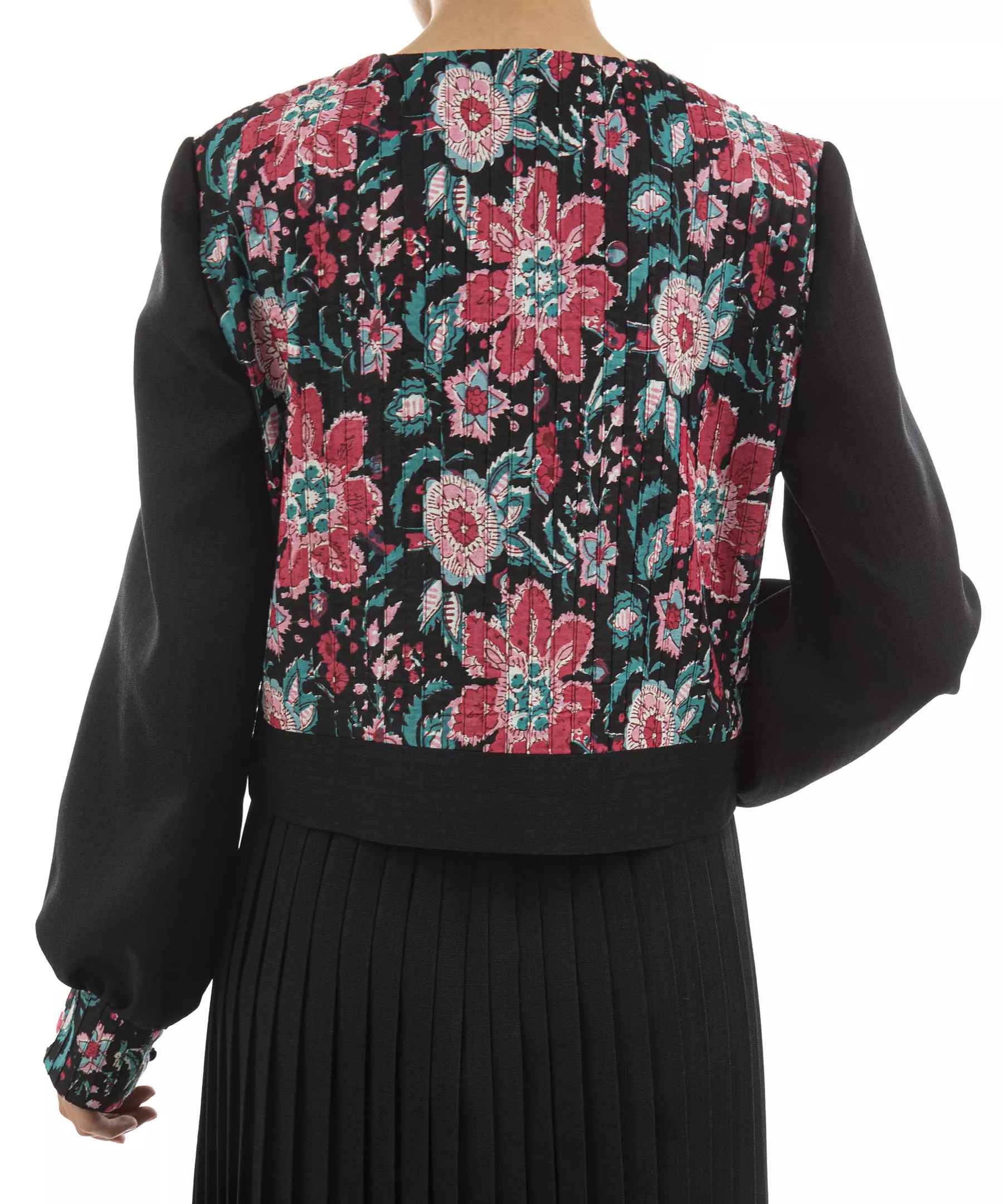 Manto persan court pour femmes avec design floral