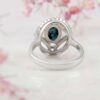 Bague en Argent Persan Faite Main Plaquée Rhodium avec Turquoise de Neyshabur