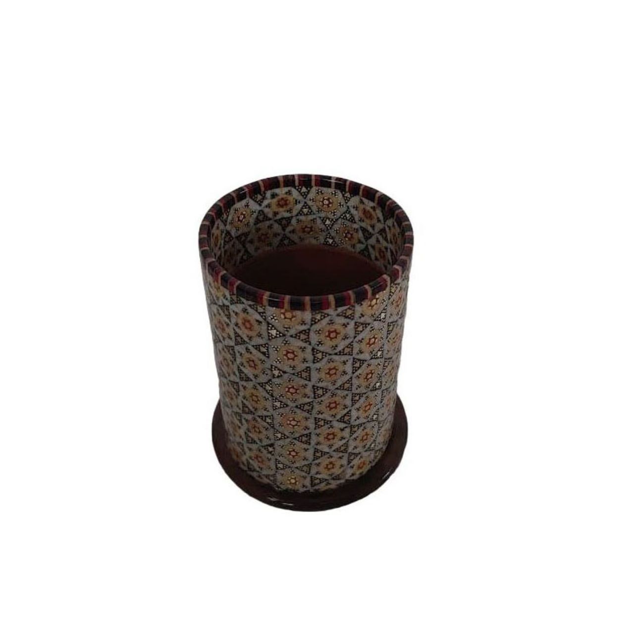 Porte-pinceaux de maquillage en bois persan fait main avec Khatam Kari