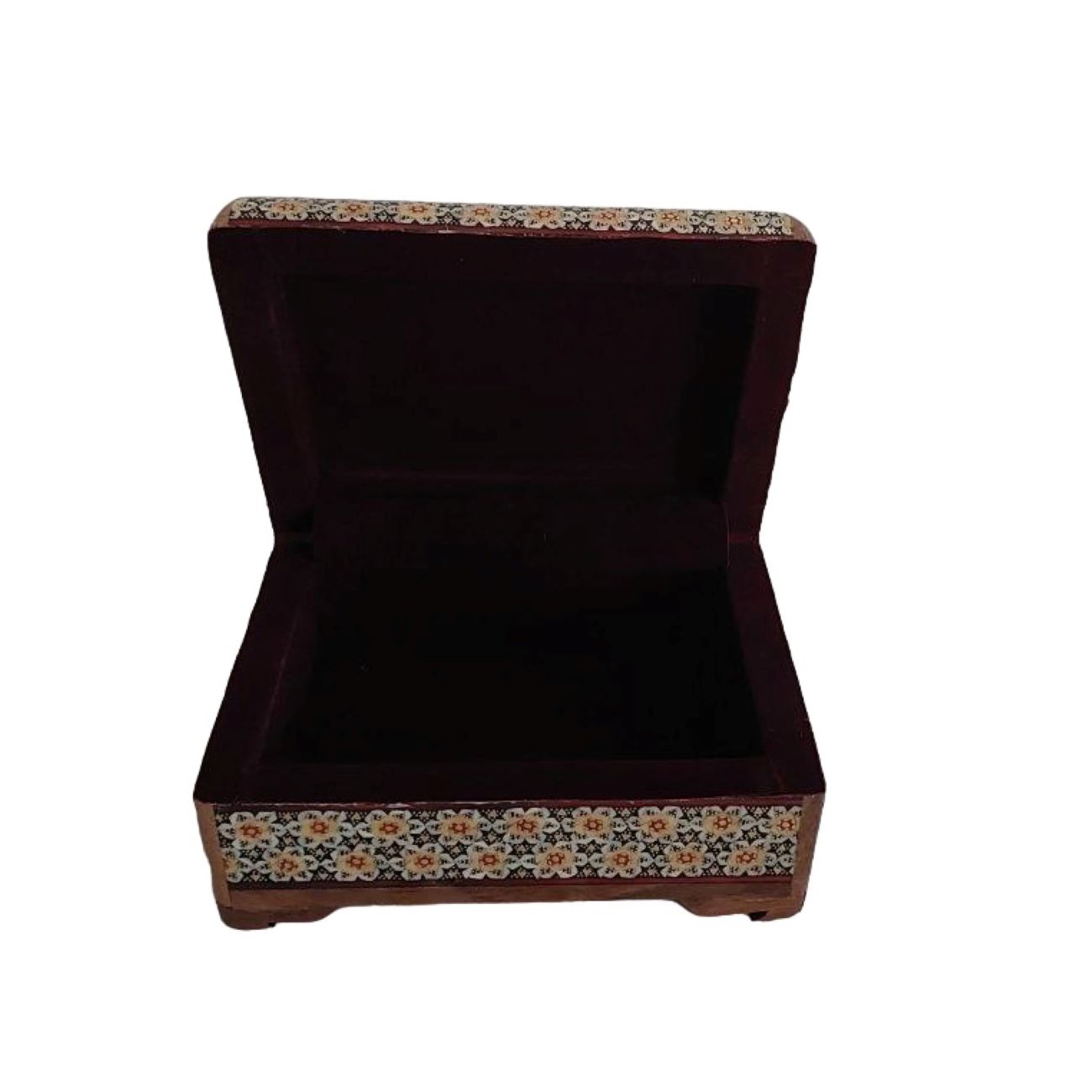 Porte-stylo en bois persan fait main pour bureau – Art Khatamkari Élégance