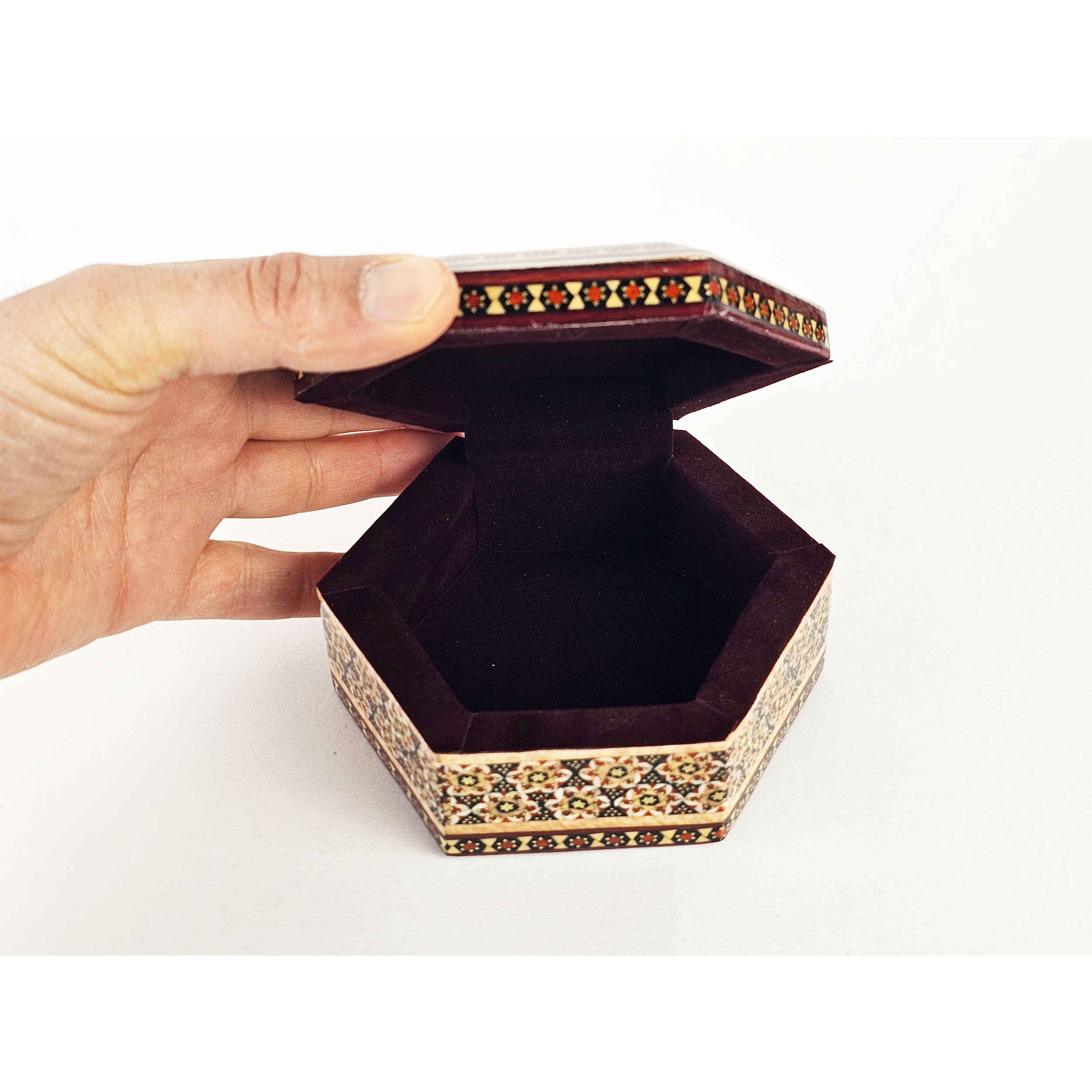 Boîte à cartes en bois persan – Émaillage Khatam