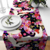 Chemin de Table Imprimé avec Motif Floral en Velours