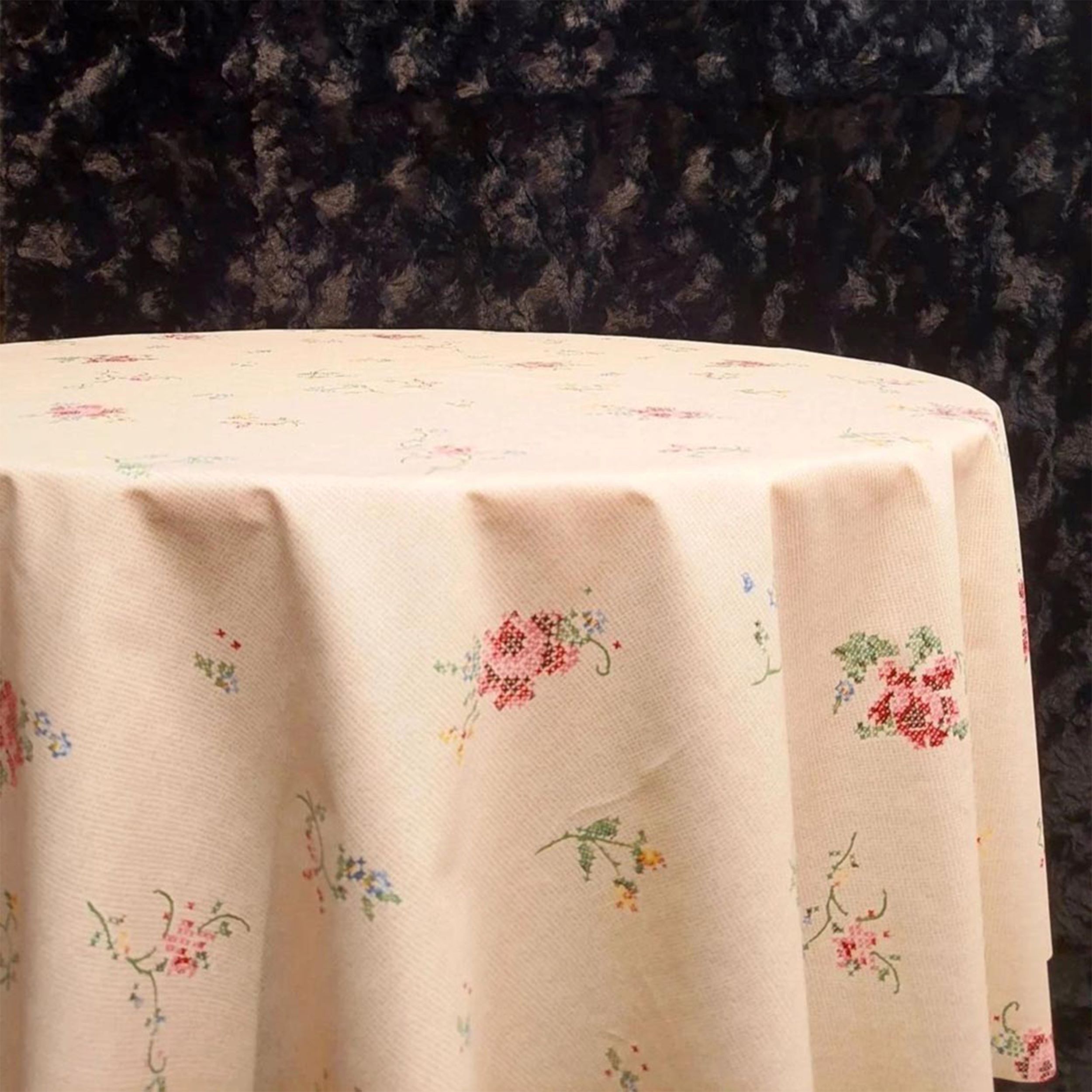 Nappe Imprimée en Coton Ronde à Motif Floral