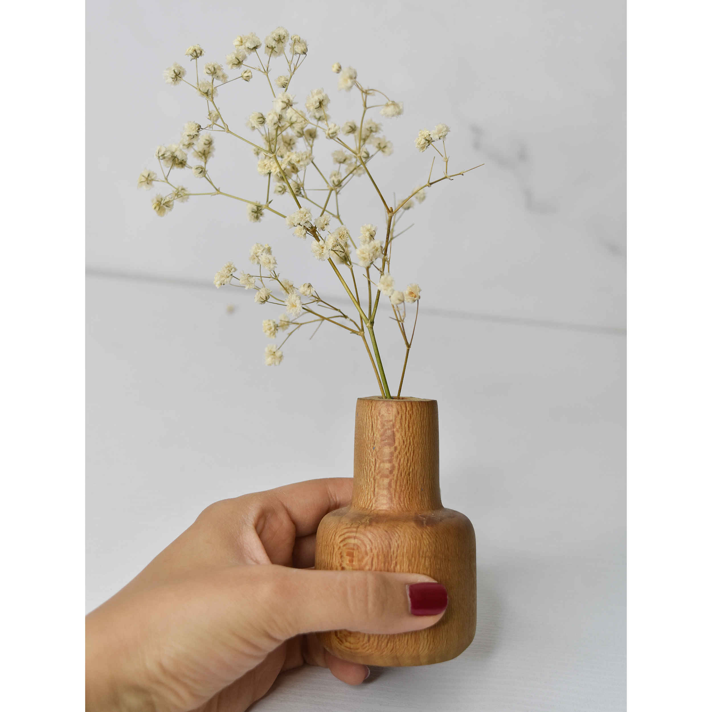 Vase miniature en bois fait main, en bois massif naturel, pour la décoration intérieure.