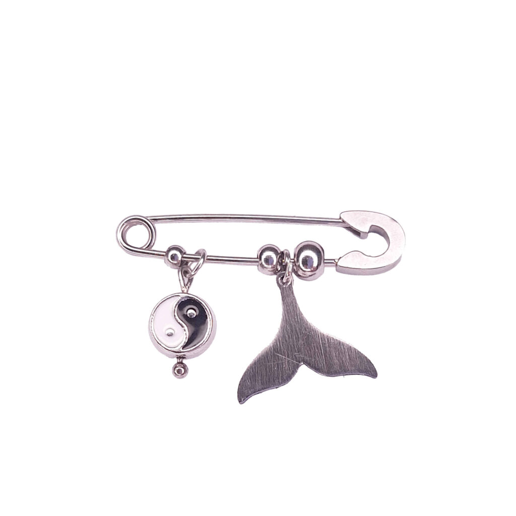 Broche de Sécurité avec Design Yin Yang & Queue de Sirène – Équilibre et Fantaisie