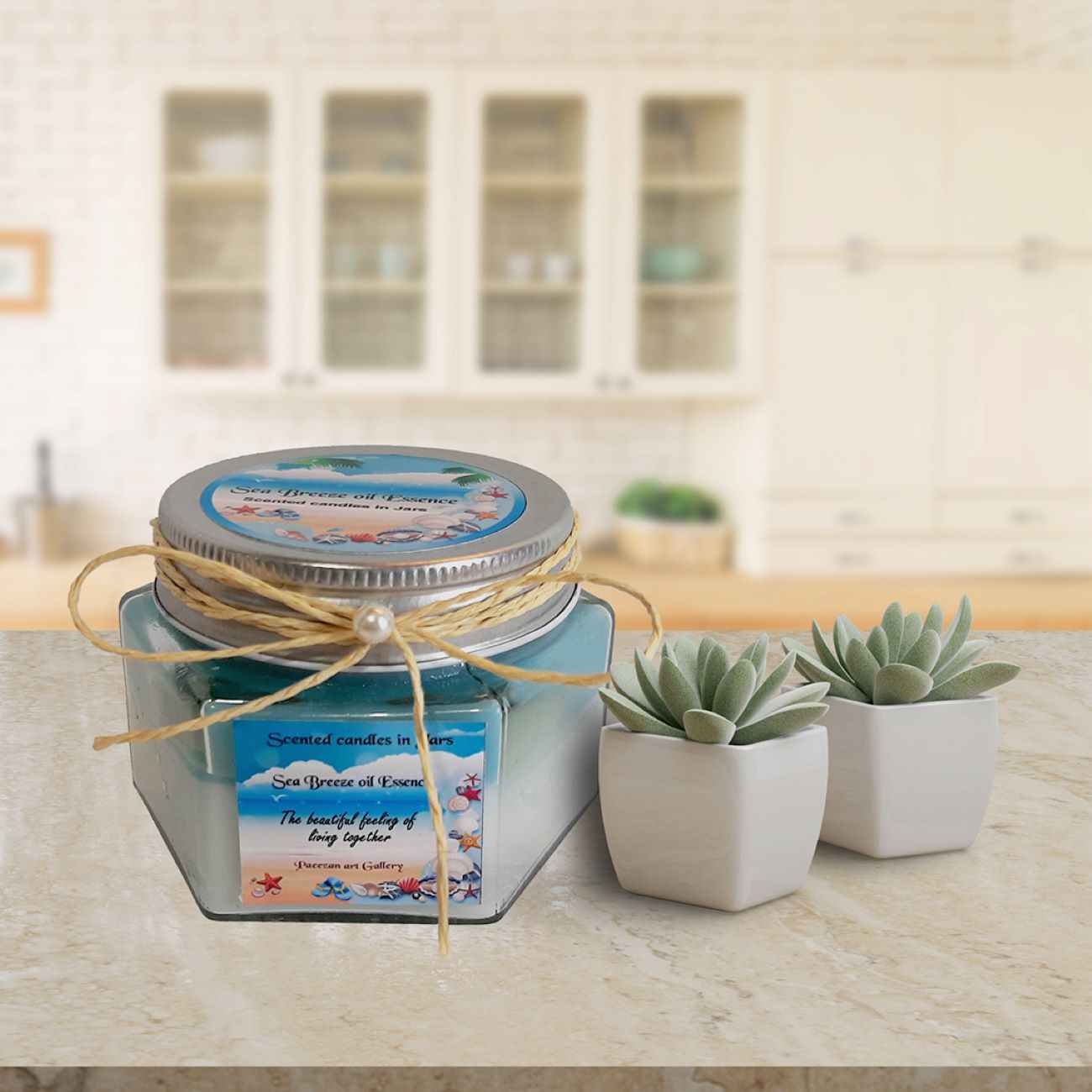Bougie Parfumée au Brise-Océan – Idéale pour les Cadeaux et la Décoration