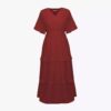 Robe à manches courtes à volants pour femmes avec décolleté en V