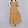 Robe à manches courtes à volants pour femmes avec décolleté en V