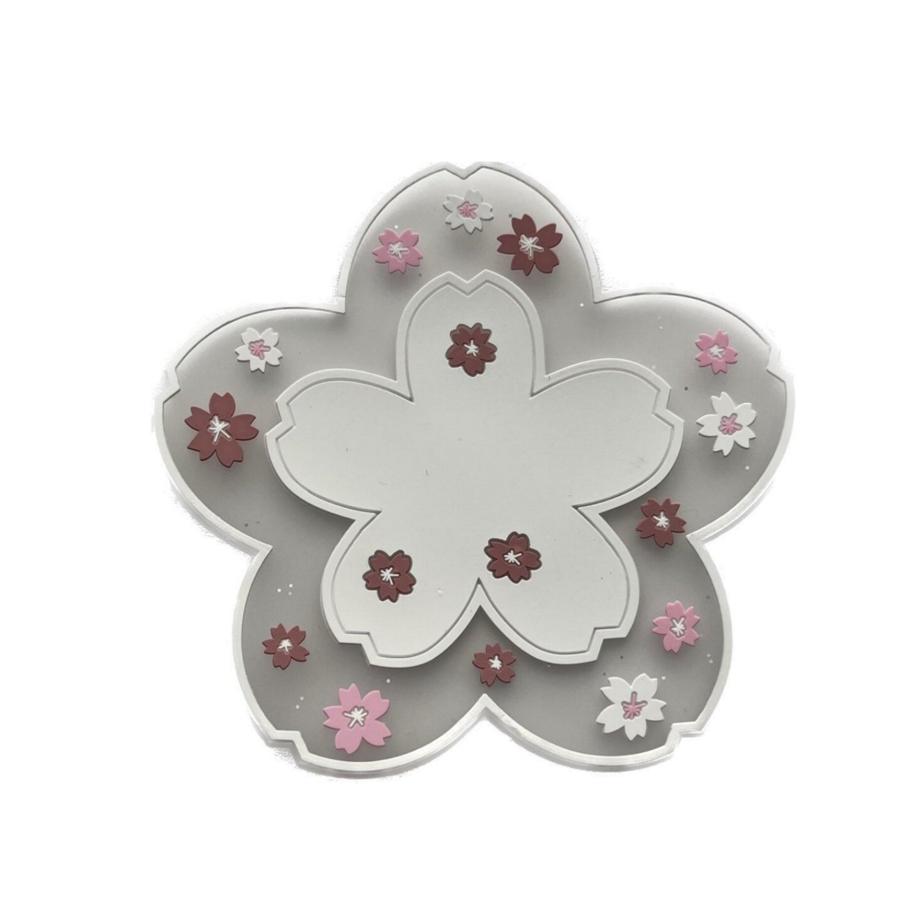Sous-Verres en Silicone avec Motif Floral Rose 3 Pièces