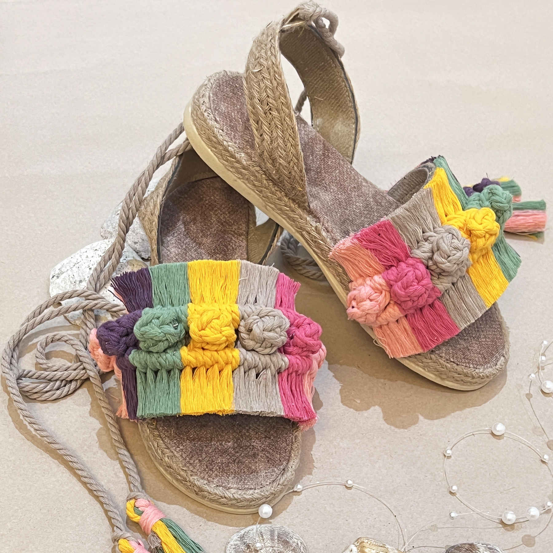 Sandales Slingback faites à la main avec Design Boho Modèle Adonis