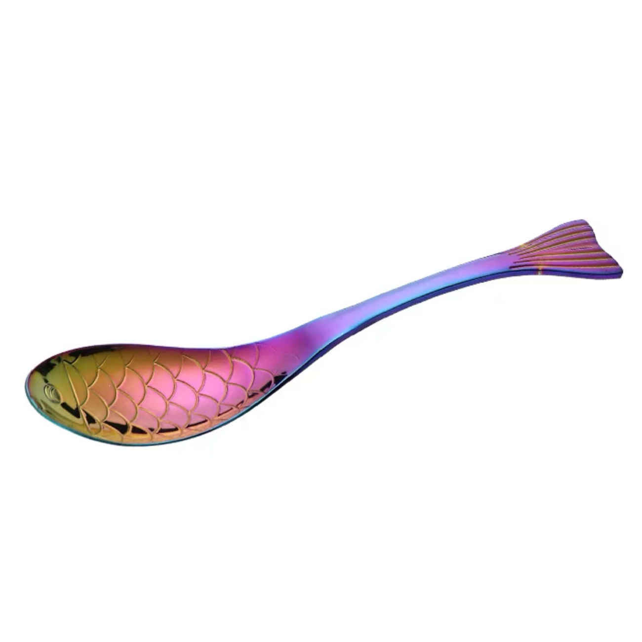 Ensemble de cuillères de service à noix en acier avec motif de poisson - 3 pièces