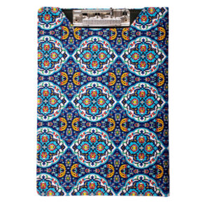 Porte-bloc traditionnel en tissu motif carrelage avec poche