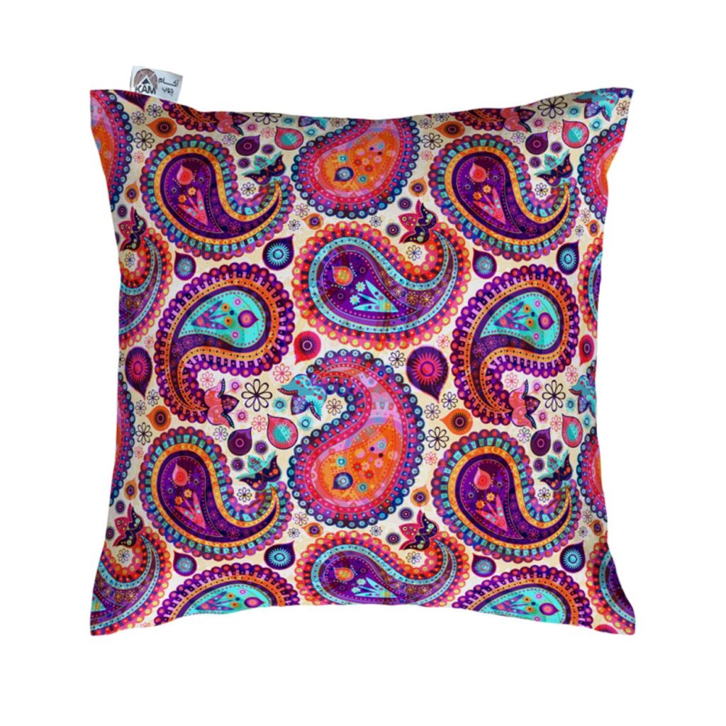 Housse de coussin en velours - Design Paisley imprimé (Set de 2)