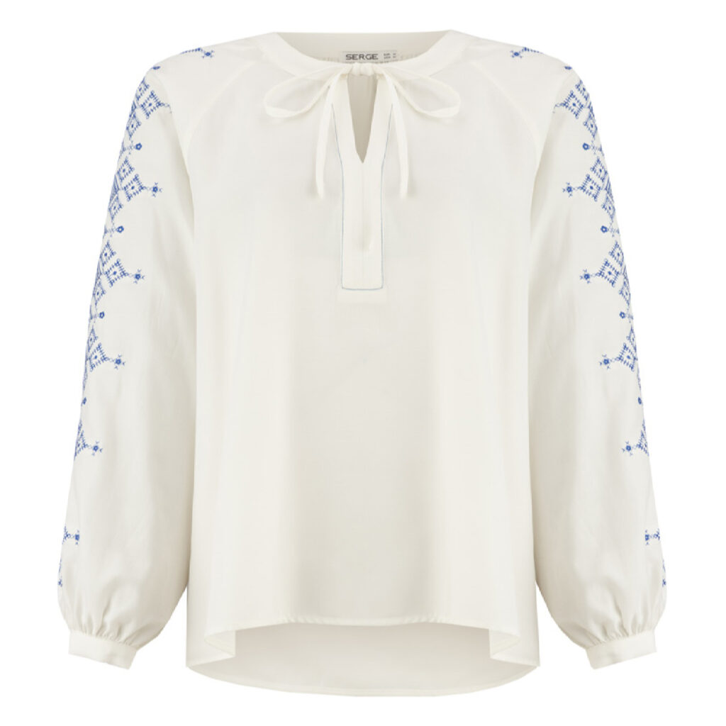 Blouse à manches longues pour femmes avec design géométrique