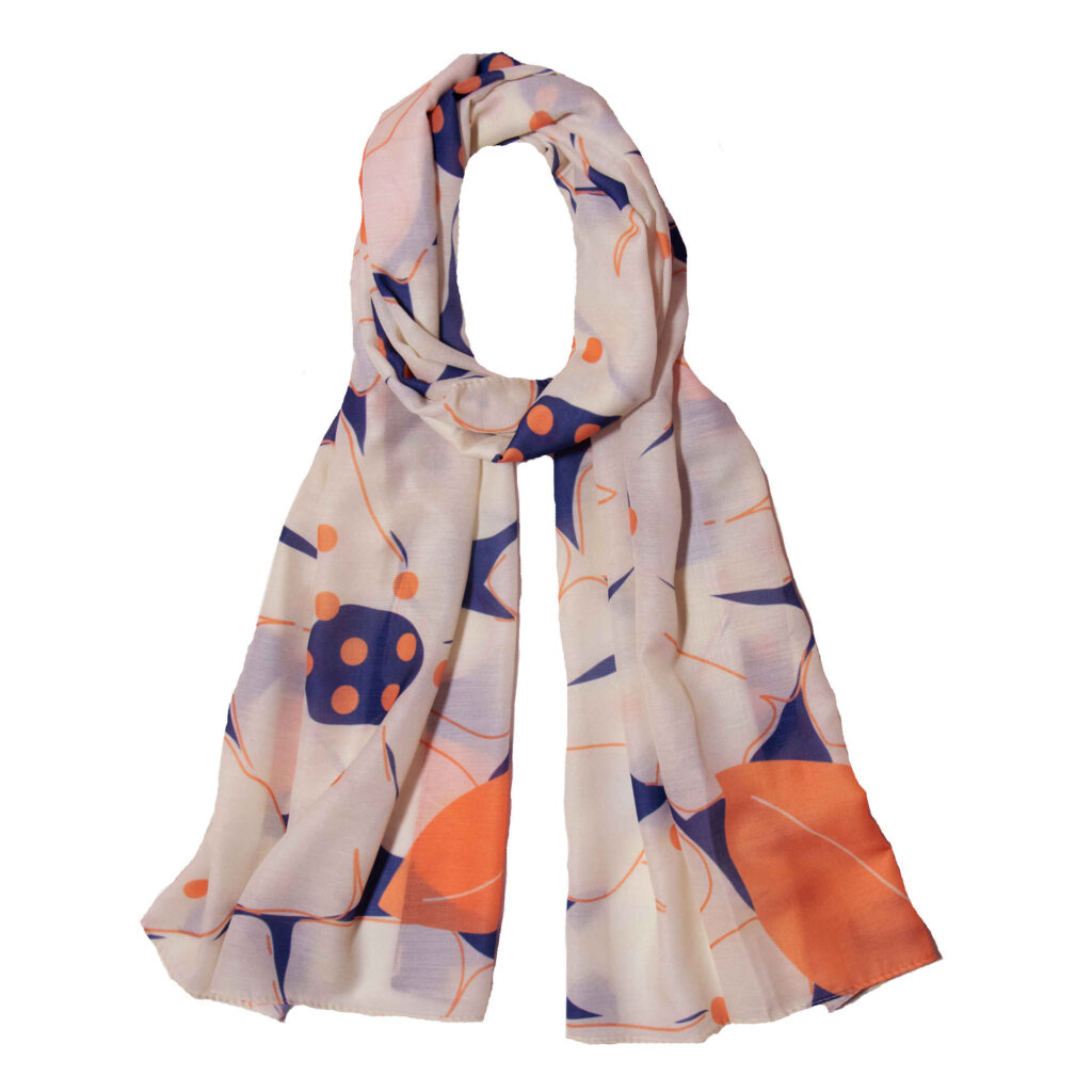 Châle pour Femme avec Motif Aquarelle en Soie