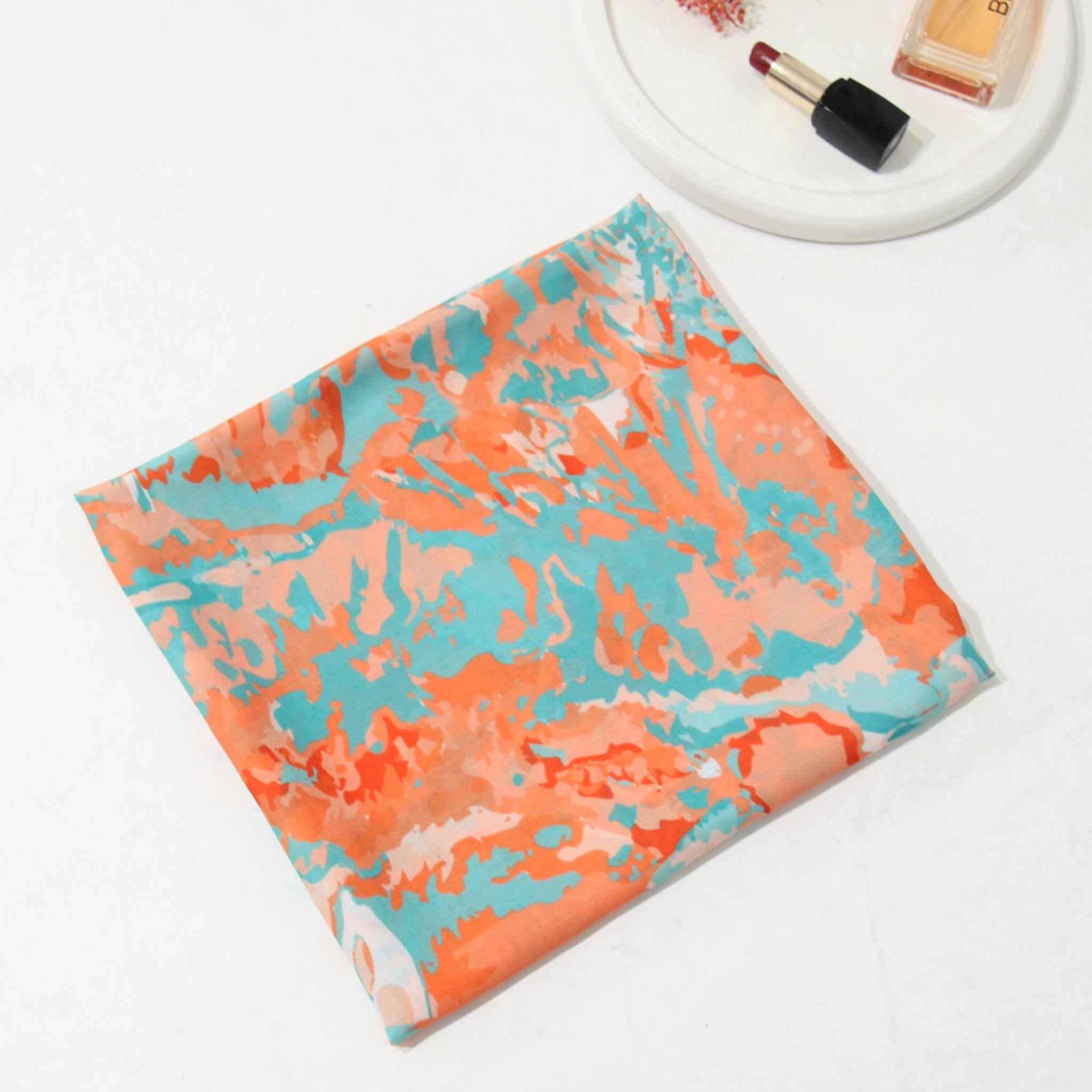 Châle pour Femme avec Motif Aquarelle en Coton