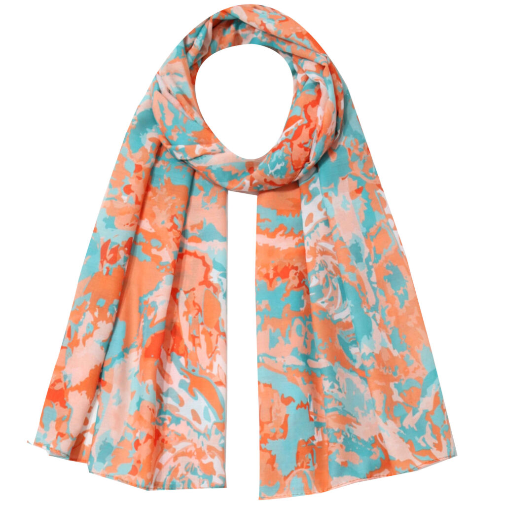 Châle pour Femme avec Motif Aquarelle en Coton