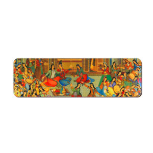 Marque-page en bois artistique inspiré du style persan – Danse en fête