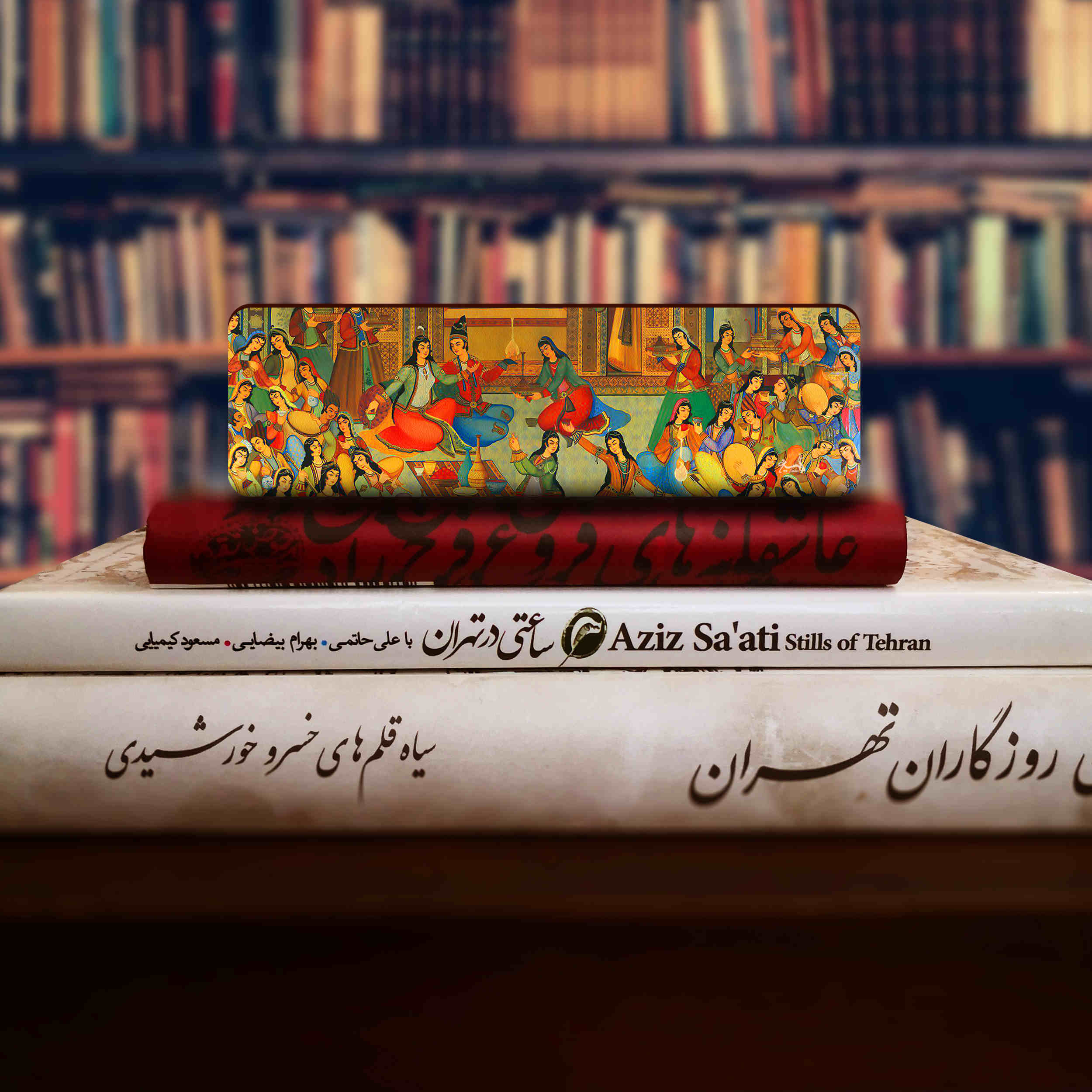 Marque-page en bois artistique inspiré du style persan – Danse en fête