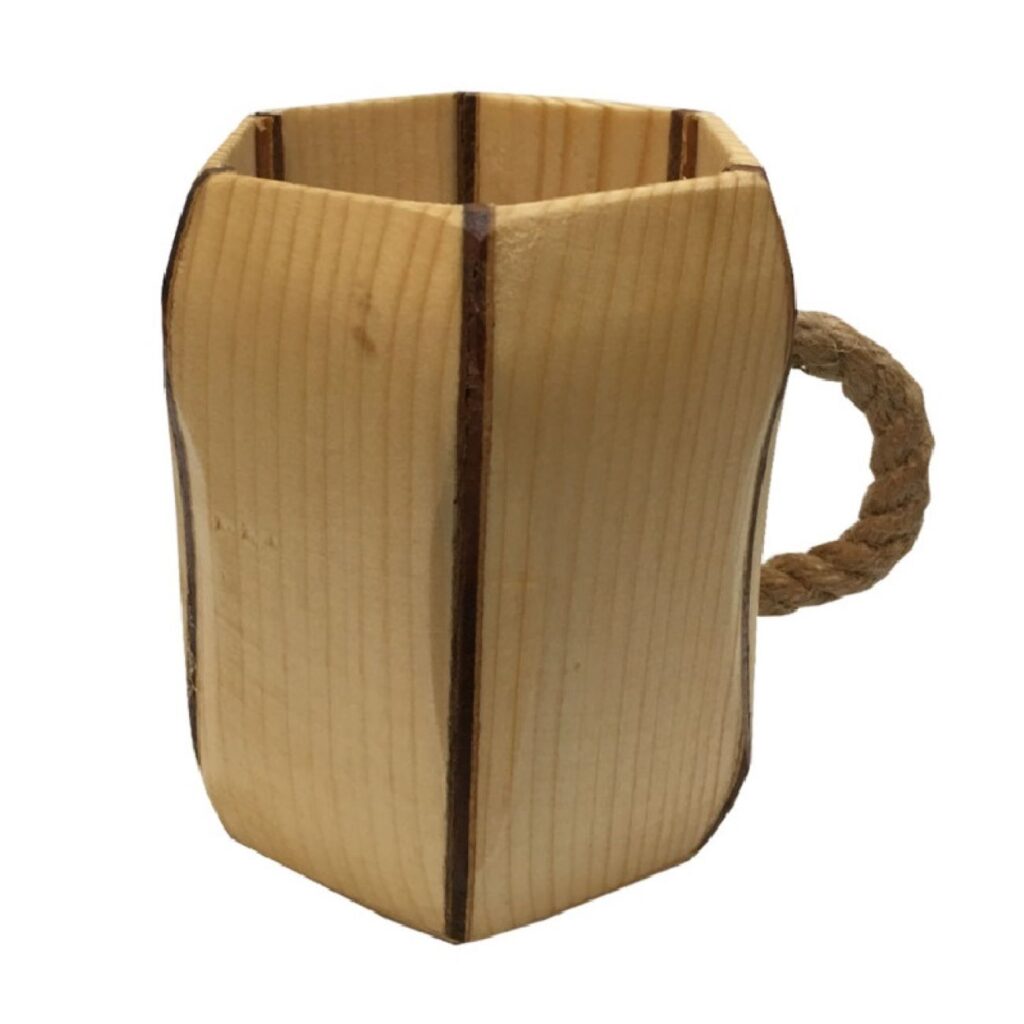 Porte-pinceaux de maquillage en bois Cup artistique fait main