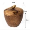 Bol à sucre en bois fait main avec couvercle - Design rustique avec motif d'oiseau