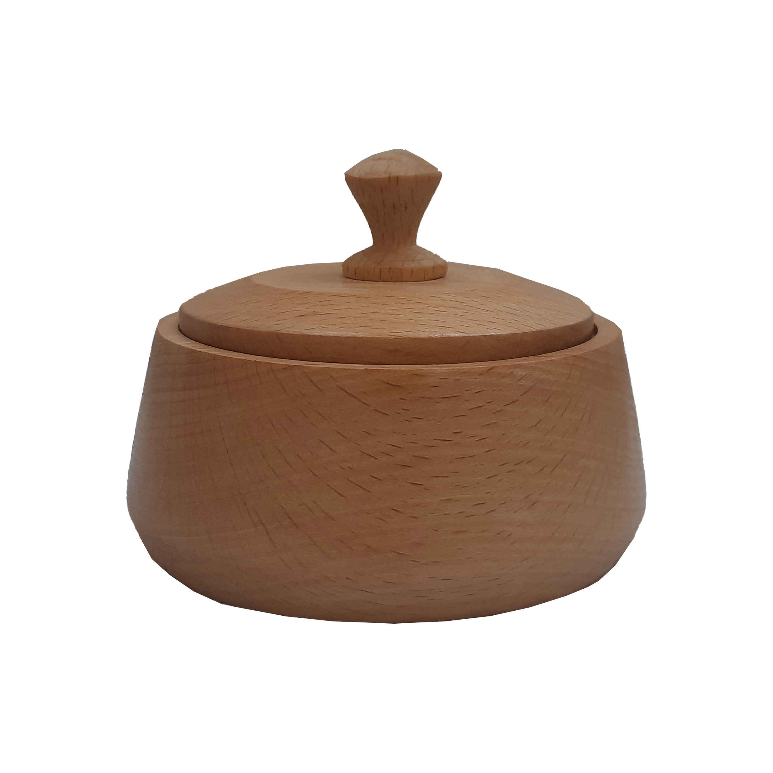 Bol à sucre en bois fait main avec couvercle - Style rustique