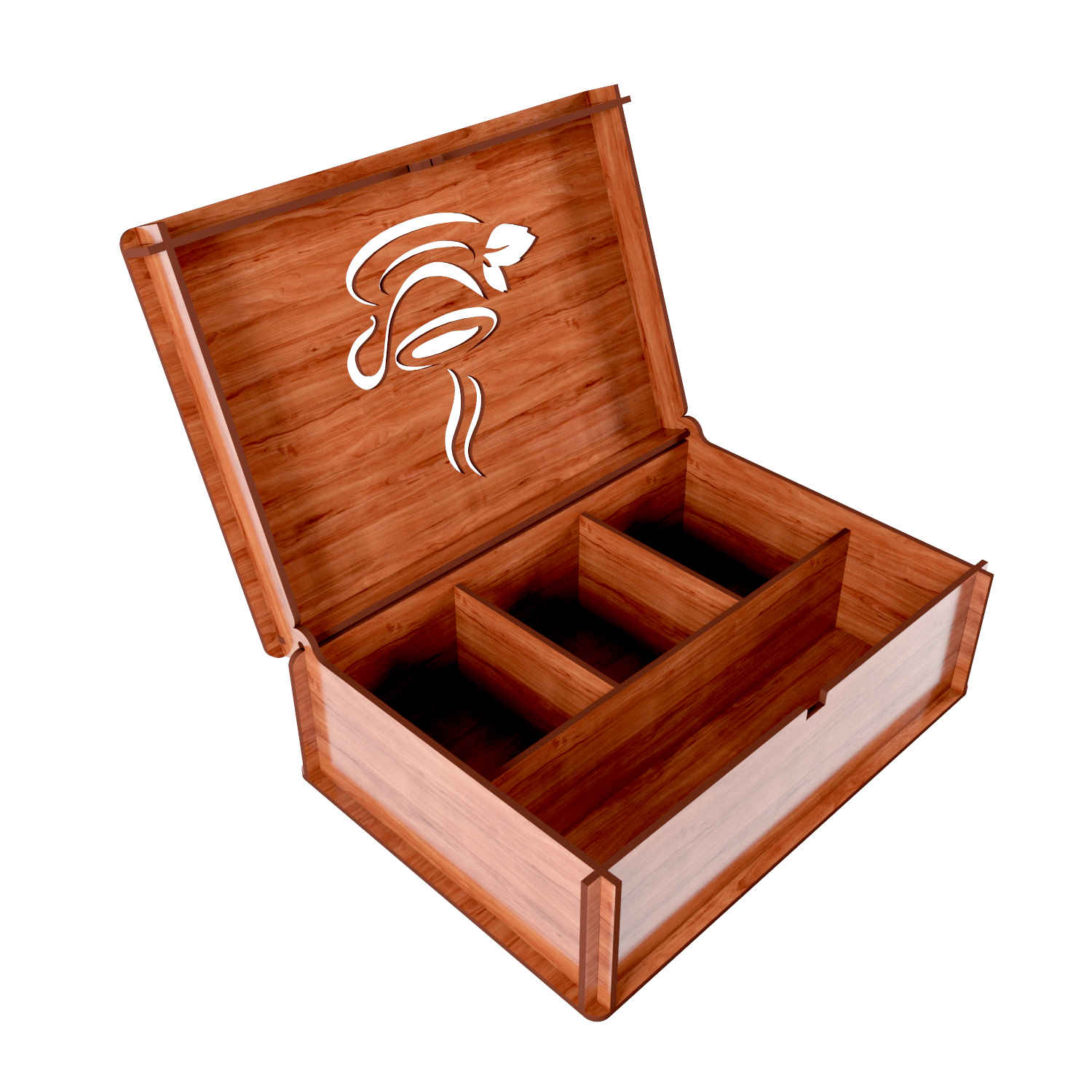 Boîte organisatrice en bois pour sachets de thé 4 compartiments Design tasse de thé