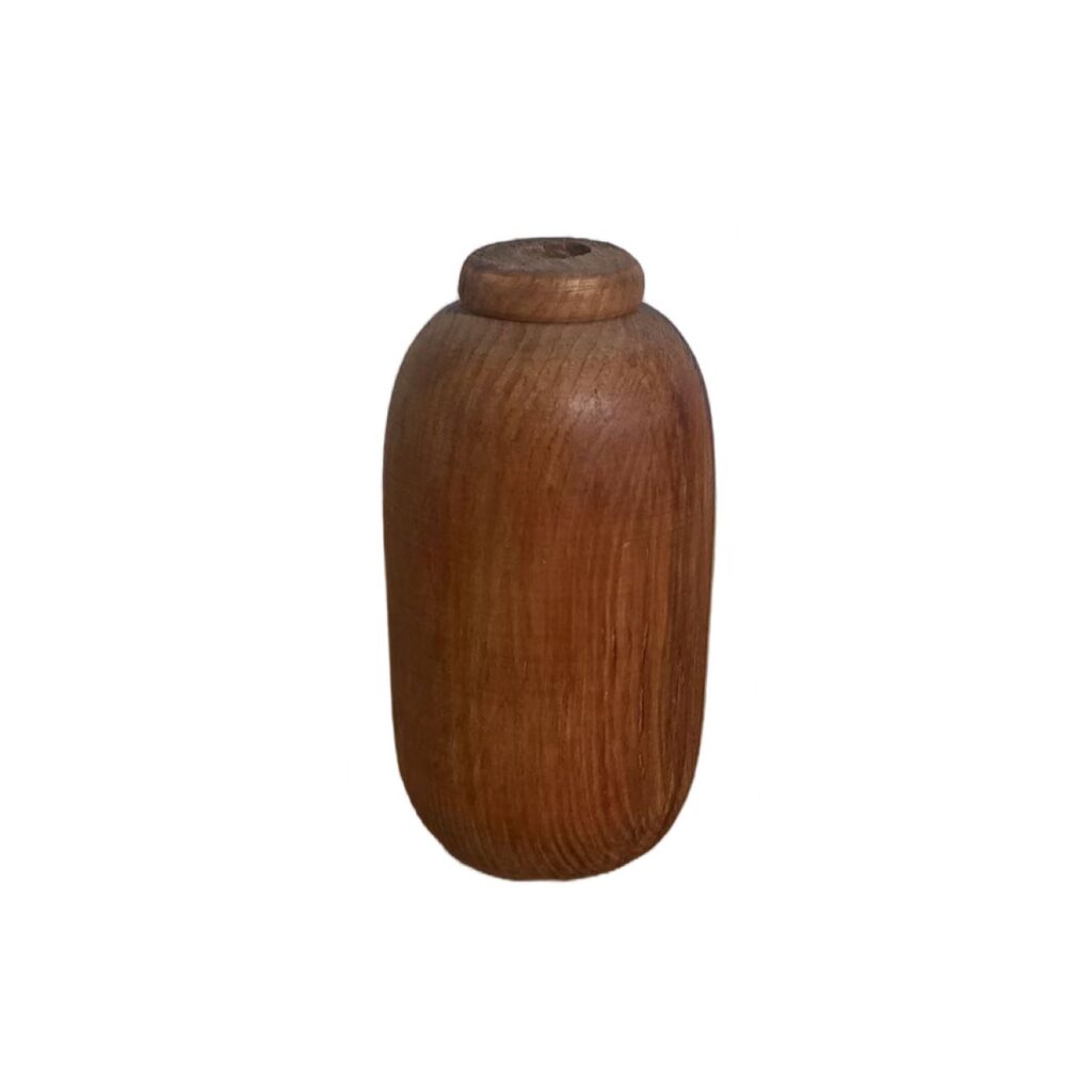 Vases décoratifs à tige unique en bois massif naturel faits main – Lot de 2.