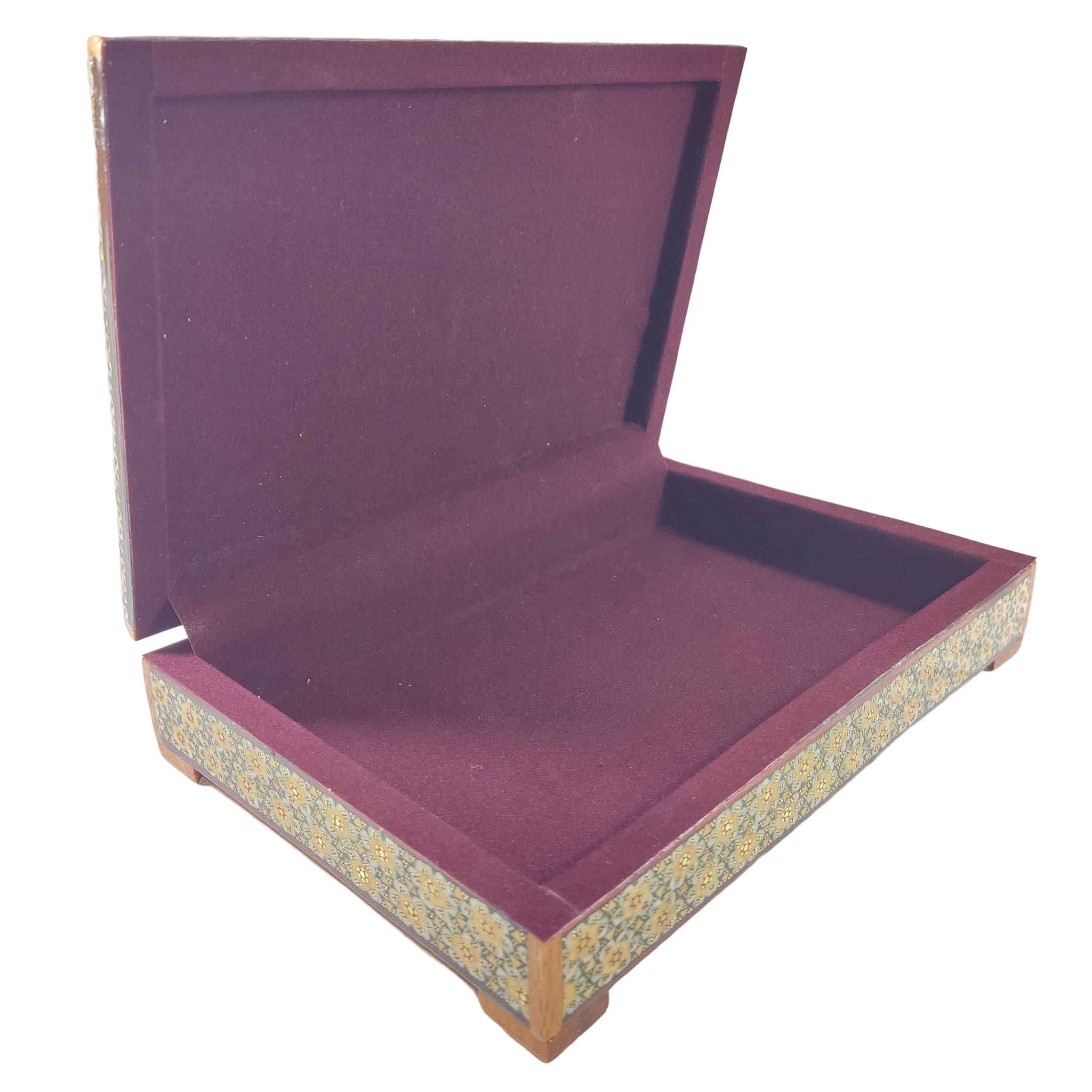 Porte-stylo en bois persan fait main pour bureau – Art Khatamkari Élégance, Design Paon