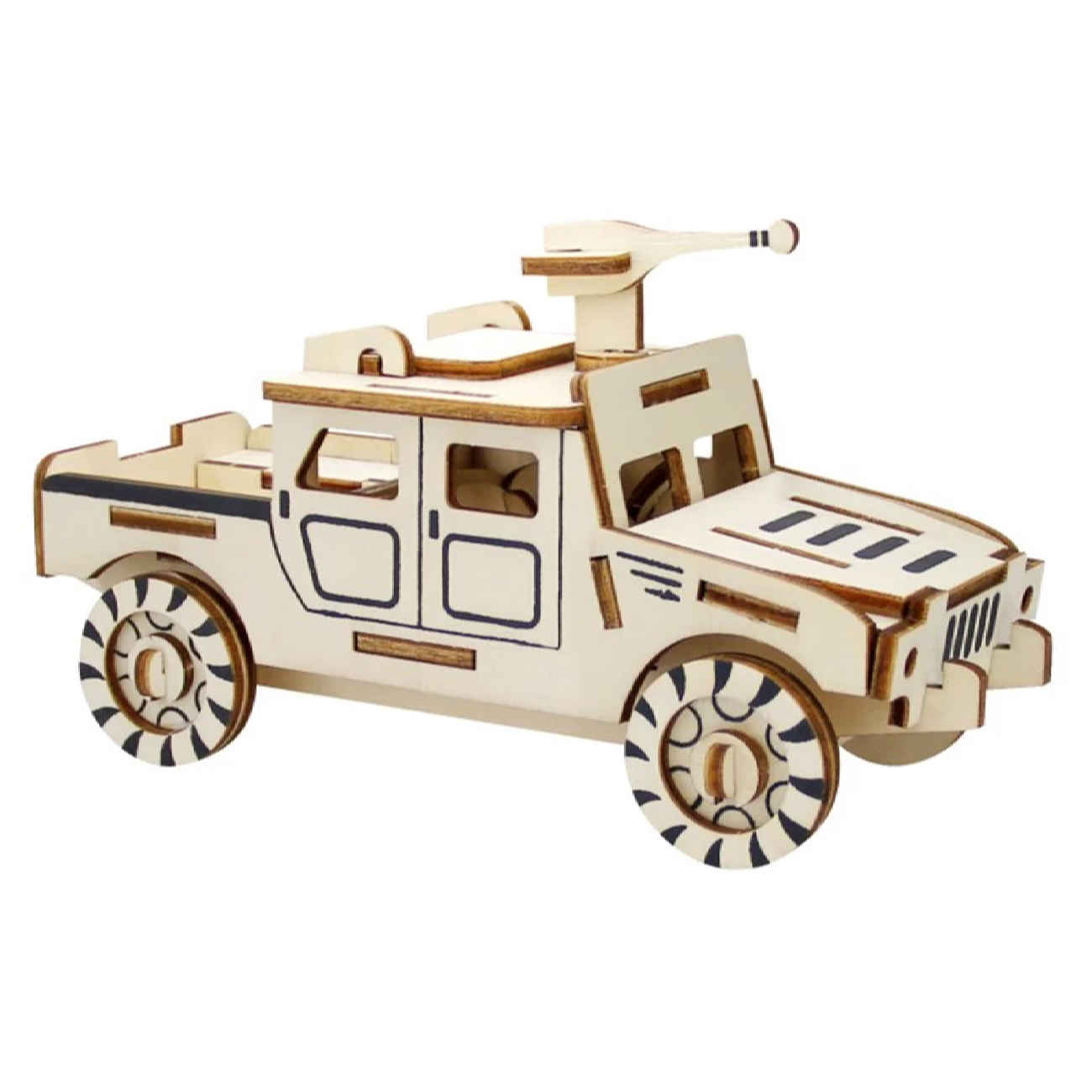 Puzzle 3D en Bois – Modèle de voiture militaire