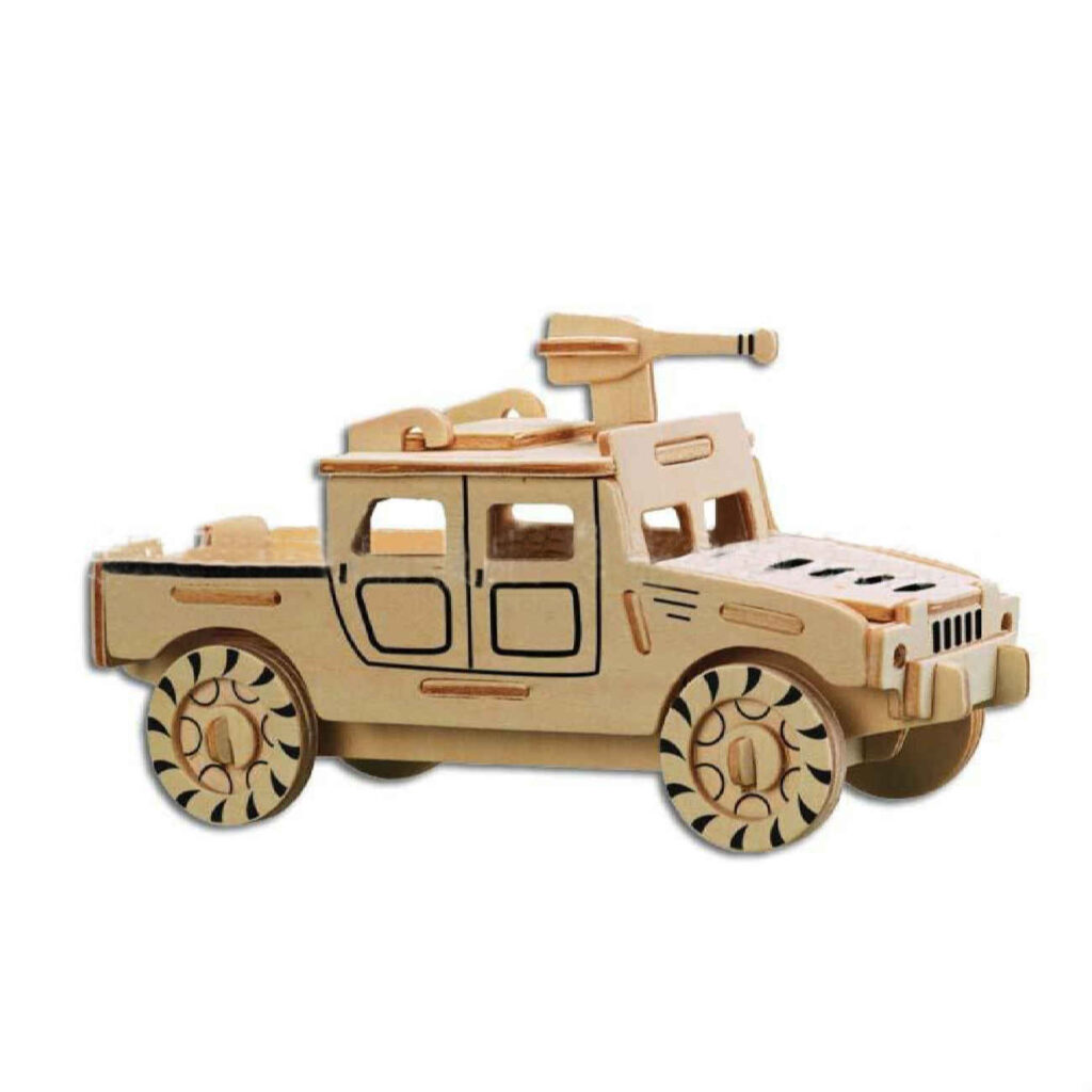 Puzzle 3D en Bois – Modèle de voiture militaire