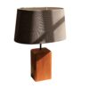 Lampe de table en bois d'accent avec abat-jour en coton - Arsalan