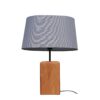 Lampe de table en bois d'accent avec abat-jour en coton - Arsalan