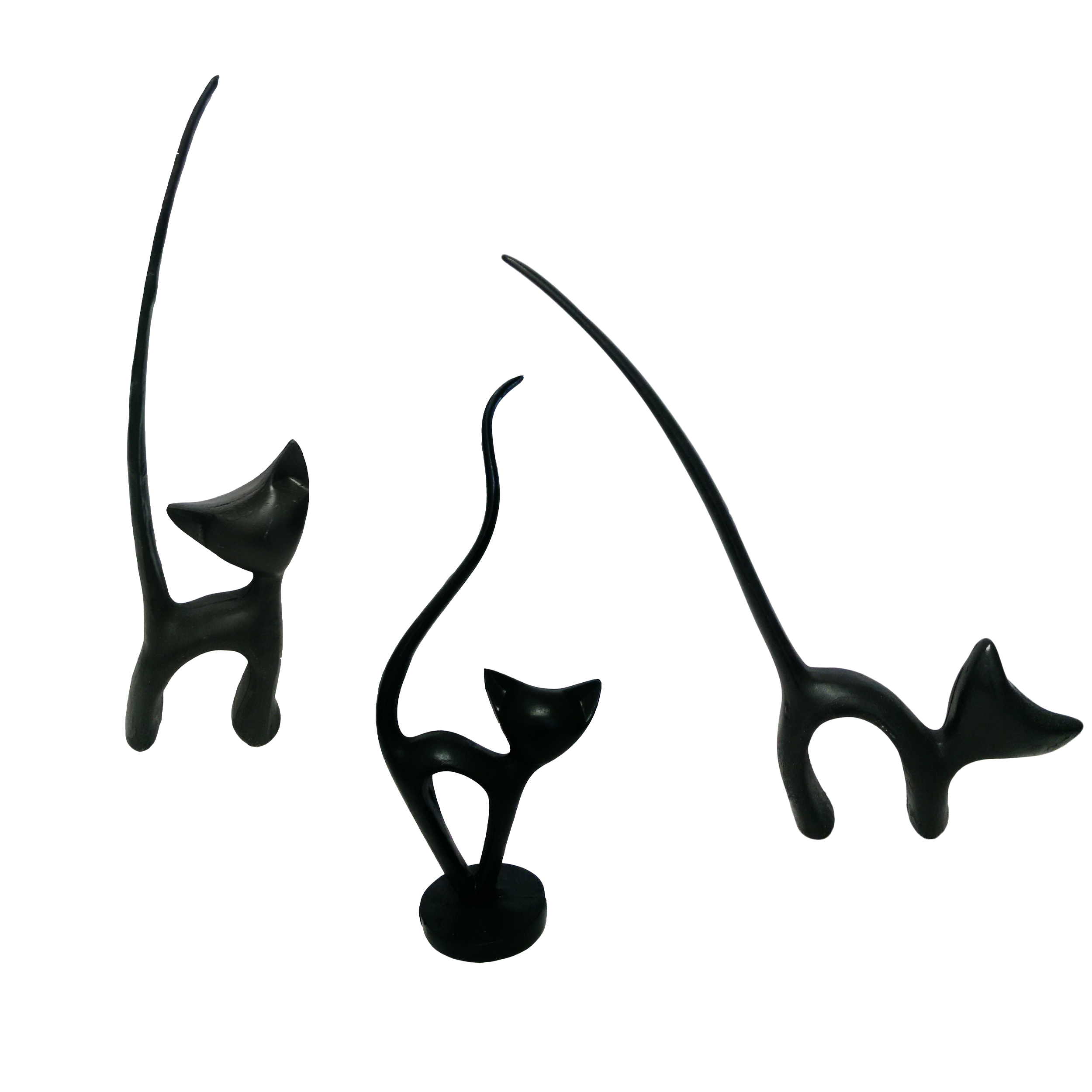 Ensemble de 3 figurines décoratives de chats - Sculptures de chatons joueurs
