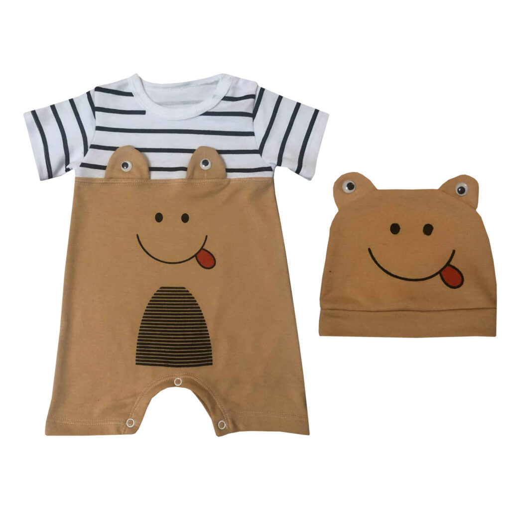 Ensemble body pour bébé et chapeau modèle Sourire