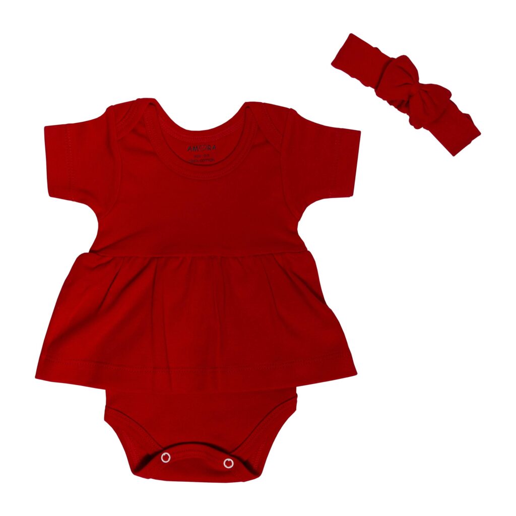 Ensemble body à manches courtes et bandeau pour bébé fille
