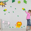 Autocollants muraux en bois pour bébé – Design animaux mignons