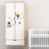 Autocollants muraux en bois pour bébé – Design astronaute