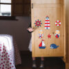 Autocollants muraux en bois pour bébé – Design ours marin