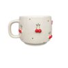 Tasse en céramique artistique - À la main, avec motif cerise